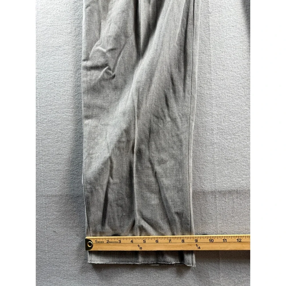 River City Trading Trousers Mens 38 Gray Herringbone Pleated Adjustable Unhemmed